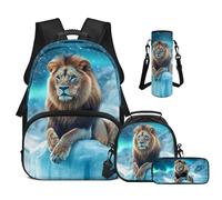Cugasmaru Zaino Lunch Box Set 43,2 cm Bambini Scuola Borse per Ragazzi Leggero Bookbag, Galassia del, Zaino per bambini