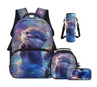 Cugasmaru Zaino per la scuola per ragazze 43,2 cm set di borse per la scuola carino borsa per il pranzo, astuccio, custodia per bottiglia Warter, Graziosa londra., Zaino per bambini