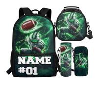 Cugasmaru Zaino personalizzato per bambini, idea regalo per ragazze e ragazzi, 4 pezzi, Rugby., Zaino per bambini
