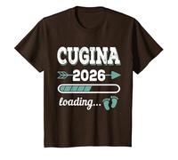 CUGINA 2026 Loading Regalo Divertente cugine maggiori Maglietta, Bambini, Marrone, 12 Anni