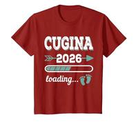 CUGINA 2026 Loading Regalo Divertente cugine maggiori Maglietta, Bambini, Mirtillo Rosso, 3 Anni
