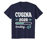 CUGINA 2026 Loading Regalo Divertente cugine maggiori Maglietta, Bambini, Navy, 4 Anni