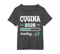 CUGINA 2026 Loading Regalo Divertente cugine maggiori Maglietta, Donna Plus-Size, Grigio Scuro, 4X