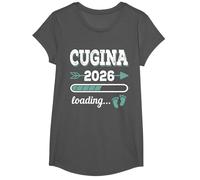 CUGINA 2026 Loading Regalo Divertente cugine maggiori Maglietta, Ragazze, Asfalto, M