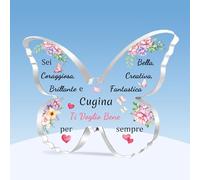 Cugina Acrilico Placca Ispiratore Regalo Laurea Targhe e Cartelli Decorativi Donne Compleanno Natale Apprezzare Farfalla Segno Decorazione Casa Cerimonia Incoraggiare Ricordo Capodanno