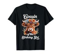 Cugina Della Ragazza Compleanno Highland Cow Farm Famiglia Maglietta