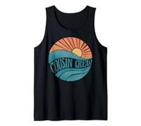 Cugino Crew Vintage Tramonto Ocean Wave Cruising Trip Canotta