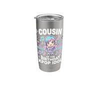 Cugino del compleanno Kpop Idol Chibi Girls K pop Theme Bicchiere termico in acciaio inox doppia parete