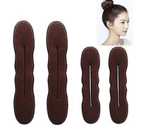 CUHZA 4 Pezzi Ciambelle per Chignon, Chignon Facile per Capelli, Chignon per Ciambella Bambina, Spugna per Chignon Accessori per Capelli,2 Piccoli, 2 Grandi (Marrone)