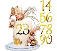 CUHZA Decorazioni Cake Topper per torte di buon compleanno, 10pz, Cifra Numero da 0 a 9, in Acrilico
