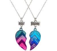 Cuicany 2 Pezzi Collane Amicizia, Collana Pendente Amicizia Set, Best Friend Per 2, Cuore Collana Amicizia per Ragazze Regalo di Compleanno per Migliori Amici