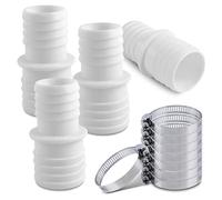 Cuidongsheng 4Pcs Adattatore Tubo Flessibile, Tubo da Piscina Doppio Manicotto, Raccordo Tubo Ø 38 mm per Piscina, 8 Fascette Universali in Acciaio Inox, per Tubo Raccordo per Tubo da Giardino.