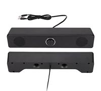 Cuifati Altoparlante per Computer, 2 Trombe Doppie da 3 W, Uscita da 6 W, Design Sottile, Alimentato Tramite USB, Ingresso da 3,5 Mm, Soundbar Cablata con Controllo del Volume, per PC