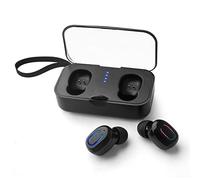 Cuifati Auricolari Bluetooth Wireless TI8S, Mini Auricolari Sportivi Portatili con Mini Scatola di Ricarica Portatile, Cuffie Stereo ergonomiche Trasparenti per Ciclismo e Corsa(Nero)