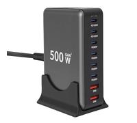 Cuifati Blocco Caricabatterie Rapido USB C da 500 W, Stazione di Ricarica USB a 8 Porte, GaN Ⅲ Pro 4 Stazione di Ricarica Rapida con Porta PD PPS da 100 W per più Dispositivi, (Spina europea)
