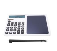 Cuifati Calcolatrice con Blocco Note, Blocco Note da 7 Pollici con Stilo per Prendere Appunti, Batteria Solare a Doppia Alimentazione, Ampio Display LCD, Design Ergonomico per Ufficio, (WHITE)