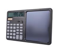 Cuifati Calcolatrice con Blocco Note, Blocco Note da 7 Pollici con Stilo per Prendere Appunti, Batteria Solare a Doppia Alimentazione, Ampio Display LCD, Design Ergonomico per Ufficio, (BLACK)