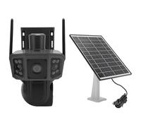 Cuifati Camera di Sicurezza All'aperto 4K, Telecamera di Sicurezza Solare a Doppia Lente da 8 MP con Rilevamento Umano, Telecamera di Sorveglianza Domestica con Talk a 2 Vie, per la