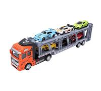 Cuifati Camion Trasportatore a Due Piani Giocattolo per Auto da Trasporto in Lega con 6 Mini Macchinine per Bambini, Camion da Trasporto per Auto di Artigianato Intricato, Set di Veicoli Giocattolo