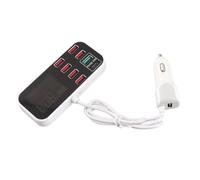 Cuifati Caricabatterie USB per Auto a 8 Porte, Stazione di Ricarica USB | Ricarica rapida PD di tipo C per veicoli da 12 V 24 V, monitoraggio in tempo reale, design PC ABS compatto e durevole