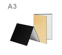 Cuifati Cartone Riflettente per Fotografia 3 in 1, Pannello Diffusore di Luce Pieghevole da 17 X 12 Pollici per Illuminazione di Still Life, Cibo e Fotografia di Prodotti - Argento, (GOLD)