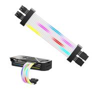 Cuifati Cavo PSU ARGB, 120 Perline Luminose Morbide Ad Alta densità per Illuminazione del Case del PC Ed Estensione di Alimentazione della Scheda Grafica 2x8 Pin, con (Controller SK3)