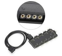 Cuifati Controller Hub RGB, Controller Hub di Estensione a 10, Installazione sul Retro del Supporto, Lunghezza del Cavo 50 Cm (Hub ARUA 1 Minuto e Dieci da 12 V)
