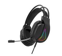 Cuifati Cuffie da Gioco USB con Driver da 50 Mm, Illuminazione RGB Statica, Controllo del Volume, Microfono con Cancellazione del Rumore, Doppio Archetto Sospeso, Cuscinetti