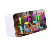 Cuifati Drumi di Sveglia per Traversine Pesanti, Display RGB Dinamico da 7 Pollici con 15 Colori Adeguabili, Allarme Vibrante a Doppia Vibrazione con Shaker per Letto per Anziani (WHITE)