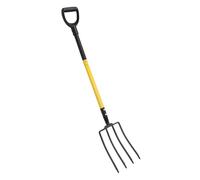 Cuifati Forcone per Compost a 4 Denti per Impieghi Gravosi da Giardinaggio, Forca per Compost con Testa da 40 Cm con Manico a Y Anti-Crepe, Forca per Letame da 117 Cm per Scavare Il Terreno,