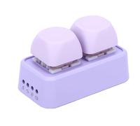 Cuifati Girapagina Bluetooth a 2 Tasti, Tastierino Macro Programmabile, Tasti Retroilluminati RGB Personalizzabili con Supporto Software per Presentazioni di Lettura di Libri Elet (PURPLE)