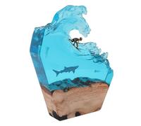 Cuifati Lampada Decorativa a LED per Surf Sull'oceano, Fatta a Mano, per Camera da Letto e Ufficio, con Resina Sintetica Effetto 3D e Legno, 1 unità