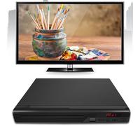 Cuifati Lettore DVD per Tutte le Regioni, Display Digitale a LED Lettore CD MP3 USB Compatto HD 1080P con Telecomando Via Cavo AV, per Uso Domestico in (Spina europea)