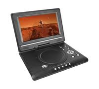 Cuifati Lettore DVD Portatile da 9,8" con Schermo HD Girevole, Doppi Altoparlanti, Telecomando, Supporto USB/scheda SD/sincronizzazione TV e Formati di Dischi Multipli, Nero (DiyeenINGzz-11)