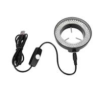 Cuifati Luce Ad Anello a LED per Microscopio, Sorgente Luminosa Ausiliaria Circolare da 144 LED Alimentata Tramite USB 45000LX per Stereomicroscopi Fotocamera di Ricerca di Laboratorio