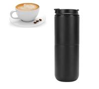 Cuifati Macchina di caffè Elettrica Portatile con Mulino, Macchina da caffè a Cordone da 350 Ml, Batteria Ricaricabile da Viaggio a Batteria, Tazza di caffè Semi Automatica per Ufficio (BLACK)