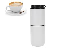 Cuifati Macchina di caffè Elettrica Portatile con Mulino, Macchina da caffè a Cordone da 350 Ml, Batteria Ricaricabile da Viaggio a Batteria, Tazza di caffè Semi Automatica per Ufficio (WHITE)