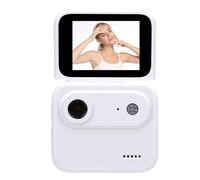 Cuifati Mini Action Camera 1080P 48MP, Fotocamera Sportiva per Vlogging con Schermo Ribaltabile da 2 Pollici e Obiettivo Grandangolare da 143°, Batteria Ricaricabile Integrata, Zoom 8X, (WHITE)