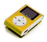Cuifati Mini Lettore MP3, Lettore Musicale Portatile con Clip, Schermo LCD, Lettore Multimediale di Musica Digitale Il Lettore MiniMP3 BackClip Supporta Memoria da 32 GB, Auricolare e (GOLD)