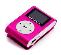 Cuifati Mini Lettore MP3, Lettore Musicale Portatile con Clip, Schermo LCD, Lettore Multimediale di Musica Digitale Il Lettore MiniMP3 BackClip Supporta Memoria da 32 GB, Auricolare e (Rosa rossa)