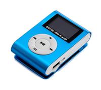Cuifati Mini Lettore MP3, Lettore Musicale Portatile con Clip, Schermo LCD, Lettore Multimediale di Musica Digitale Il Lettore MiniMP3 BackClip Supporta Memoria da 32 GB, Auricolare e (BLUE)