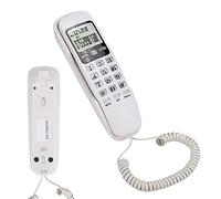Cuifati Mini Telefono Fisso da Parete, Telefono con Display LCD Bianco con Doppio ID Chiamante e Memoria di 38 Chiamate di Gruppo, per L'uso Conveniente 'ID Chiamante DTMF