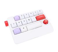 Cuifati Pad di Numeri Meccanici Cablati, Numpad a 17 Chiavi Programmabili con Retroilluminazione a LED RGB, Tastiera Numerica Scambiabile Calda con Controllo Joystick per Laptop per PC (WHITE)