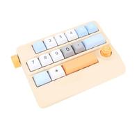 Cuifati Pad di Numeri Meccanici Cablati, Numpad a 17 Chiavi Programmabili con Retroilluminazione a LED RGB, Tastiera Numerica Scambiabile Calda con Controllo Joystick per Laptop per PC (YELLOW)