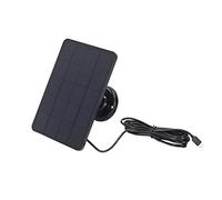 Cuifati Pannello Solare Micro USB da 4 W per Telecamera di Sicurezza, Ventola per Campanello per Telecamera Wireless Esterna Ad Alimentazione Continua, Caricatore Solare Ad Alta Efficienza di (BLACK)