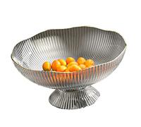 Cuifati Piatto da Frutta in Plastica Trasparente con Base Staccabile con Foro di Drenaggio per Uso Quotidiano in Campeggio, Feste in Casa, Picnic (GRAY)