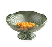 Cuifati Piatto da Frutta in Plastica Trasparente con Base Staccabile con Foro di Drenaggio per Uso Quotidiano in Campeggio, Feste in Casa, Picnic (GREEN)
