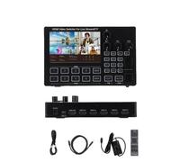 Cuifati Schermo LCD HD da 5 Pollici Switcher per Streaming Live HDMI a 4 Canali, Registrazione Video USB 1080p 60FPS Switcher Video HDMI USB 3.0 per Fotocamere Multiple, Lezione (Spina europea)