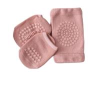 Cuifati Set di Calzini Antiscivolo per Ginocchiere per Bambini, Set di Protezioni per Ginocchia in Cotone Pettinato per 1-3 Anni (PINK)