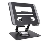 Cuifati Stand da Tablet con Base Rotante a 360 Gradi, Supporto per Desktop Tablet Regolabile a Doppia Verga, Staffa di Supporto Tablet per Compressori Elettronici da 5,8 a 12,9 Pollici (BLACK)